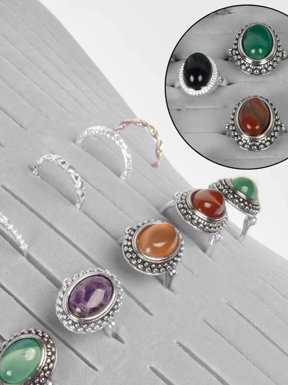 Ring Organizer Storage Case - Jewelry Ring Display Collector Box with 42 Slots. - Picture 4 of 7